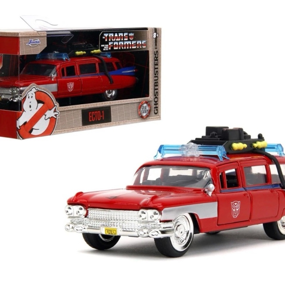 Jada Hollywood Rides Transformers xGhostbusters Ecto-1 G1 Mashup - Die-cast 1/32